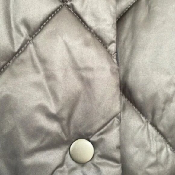 NWT Banana Republic Quilted Reversible Blue/Grey Metallic Jacket - Picture 7 of 7
